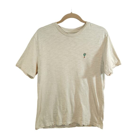 Polham Embroidered Cactus Slub Knit Short Sleeve Crewneck T-shirt Women's M - Picture 1 of 6